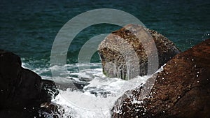 Ocean coast with waves and rocks