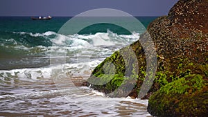 Ocean coast with waves and rocks