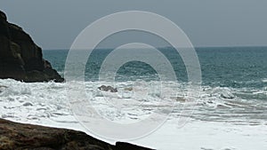 Ocean coast with waves and rocks