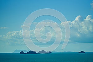 Ocean coast with waves and rocks in Thailand