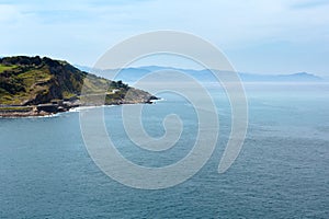 Ocean coastline view from Getaria Mouse, Spain, Basque Country.