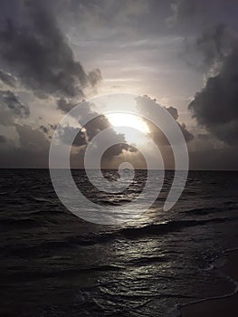 ocean   dominicana   water   dawn   boat   clouds   photo