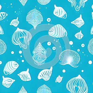 ocean draw random background, underwater, abstract element pattern design