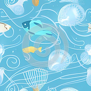 ocean draw random background, underwater, abstract element pattern design