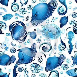 ocean draw random background, underwater, abstract element pattern design