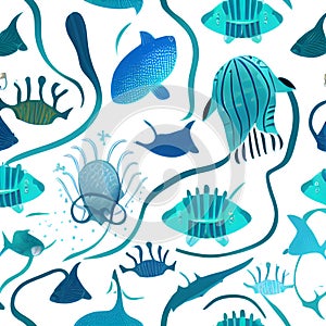 ocean draw random background, underwater, abstract element pattern design