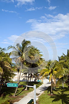 Ocean drive street sign south beach park miami