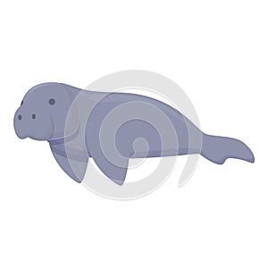 Ocean dugong icon cartoon vector. Sea manatee