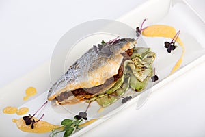 Ocean fish with grilled zuchinis