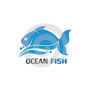 Ocean Fish logo template. Creative vector symbol of fishing club