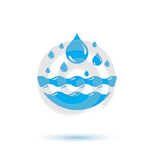 Ocean freshness theme vector logotype for use as marketing design symbol. Body cleansing concept. photo
