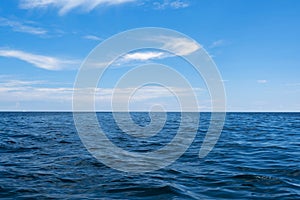 Ocean front and the Seascape. Blue sky and white cloud