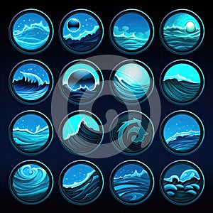 ocean games blue water wave ai generated