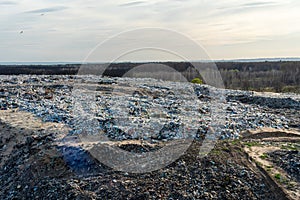 Ocean of garbage ruining nature. Human negligence. Ecological concept