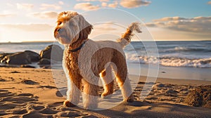 ocean golden doodle dog