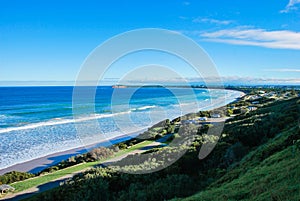 Ocean Grove Beach Australia. Catching the view of Barwon Heads, Barwon Bluff.