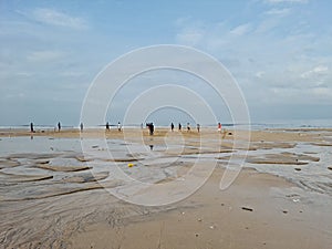 Pattern created by tide water on sand