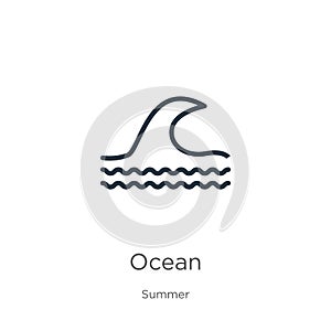 Ocean icon vector. Trendy flat ocean icon from summer collection isolated on white background. Vector illustration can be used for