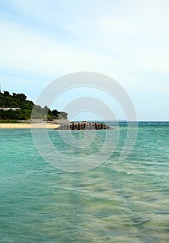 The ocean of the island of power spot going fromã€€Okinawa