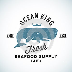 Ocean King Seafood Supplyer Vintage Vector Logo