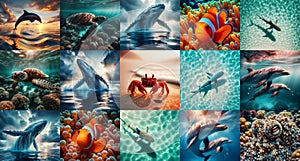 Ocean Life Collage