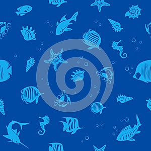 Ocean life seamles pattern