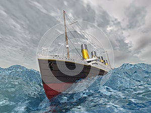 Ocean Liner in the stormy ocean