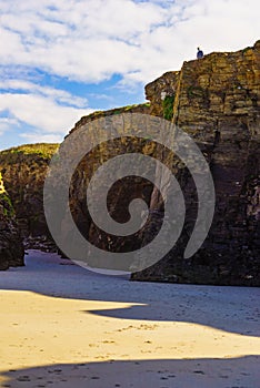 Ocean at low tide. Cathedrals Beach in Galicia Spain