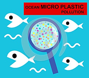 Ocean micro plastic pollution concept.