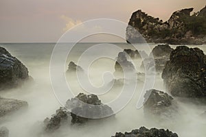 Ocean, mountains and sky
