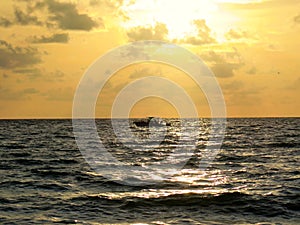 Ocean at Naples, Florida, at sunset