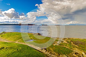 Ocean overlooking at the Strait of Georgia from Jack Point park