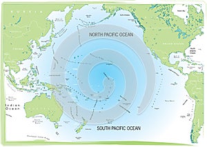 Ocean Pacific map. photo