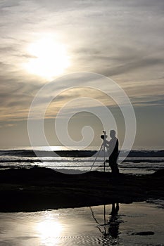 Ocean photographer silhouette