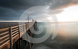 Ocean pier at sunset