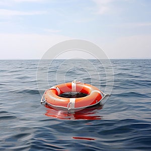 Ocean rescue with life buoy sos concepts banner