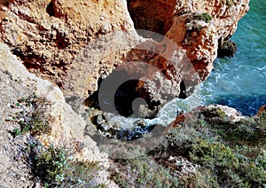 Ocean and rock togheter in Ponta da Piedade Lagos, Portugal