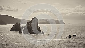 Ocean rocks in San Juan of Gaztelugatxe