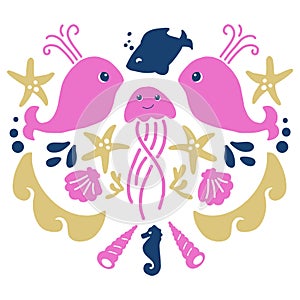 Ocean`s Crest Hot Pink Emblem