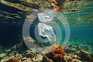 Ocean\'s Plight: Plastic Harming Marine Life and Amplifying Environmental Impact. Generative AI