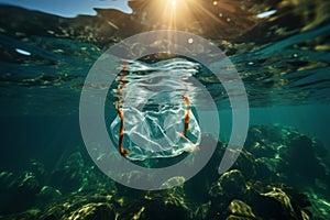 Ocean\'s Plight: Plastic Harming Marine Life and Amplifying Environmental Impact. Generative AI