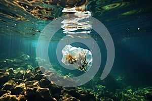 Ocean\'s Plight: Plastic Harming Marine Life and Amplifying Environmental Impact. Generative AI