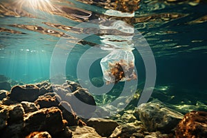 Ocean\'s Plight: Plastic Harming Marine Life and Amplifying Environmental Impact. Generative AI