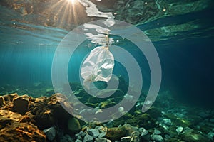 Ocean\'s Plight: Plastic Harming Marine Life and Amplifying Environmental Impact. Generative AI