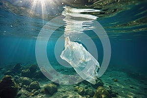 Ocean\'s Plight: Plastic Harming Marine Life and Amplifying Environmental Impact. Generative AI