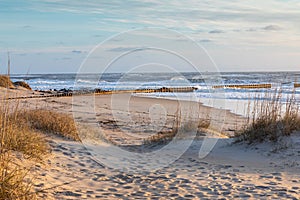 Ocean, Sand, Groin, Old Lighthouse Beach Outer Banks NC