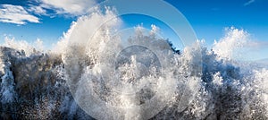 Ocean sea water crashing tsunami wave photo