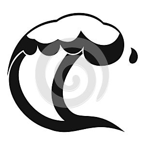 Ocean or sea wave icon, simple style