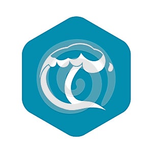 Ocean or sea wave icon, simple style