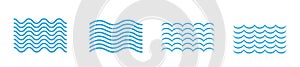 Ocean, sea waves vector illustration flat